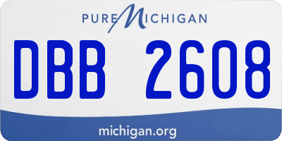 MI license plate DBB2608