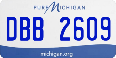 MI license plate DBB2609