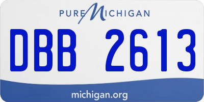 MI license plate DBB2613