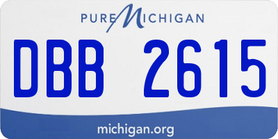 MI license plate DBB2615