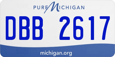 MI license plate DBB2617