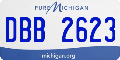 MI license plate DBB2623