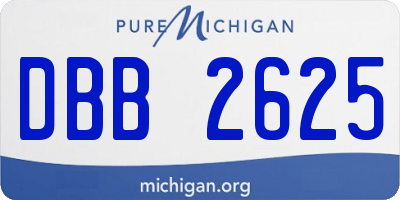 MI license plate DBB2625
