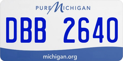 MI license plate DBB2640