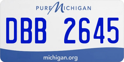 MI license plate DBB2645