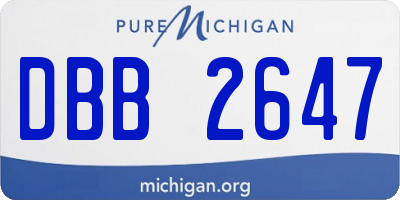 MI license plate DBB2647