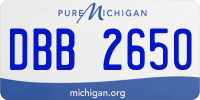 MI license plate DBB2650