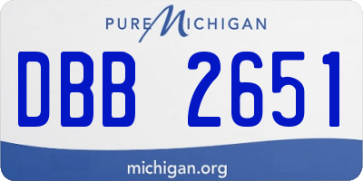 MI license plate DBB2651