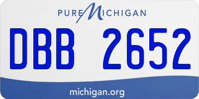 MI license plate DBB2652