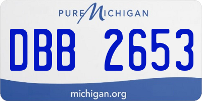 MI license plate DBB2653