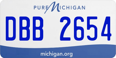 MI license plate DBB2654