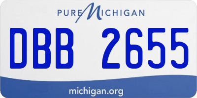 MI license plate DBB2655