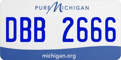 MI license plate DBB2666