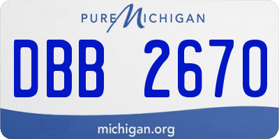 MI license plate DBB2670