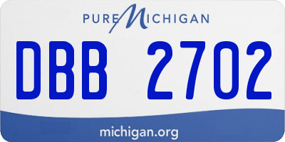 MI license plate DBB2702