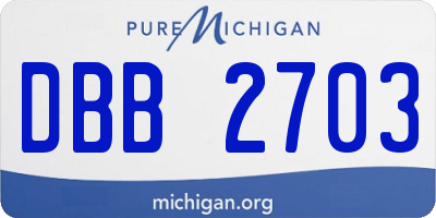 MI license plate DBB2703