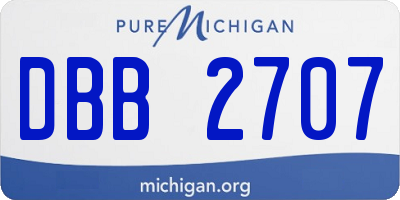 MI license plate DBB2707