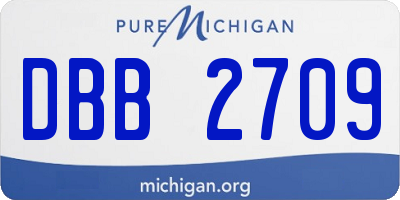 MI license plate DBB2709