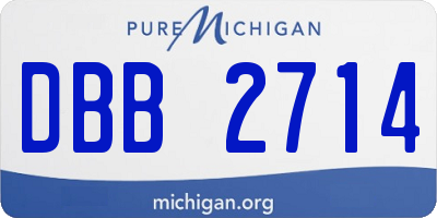 MI license plate DBB2714