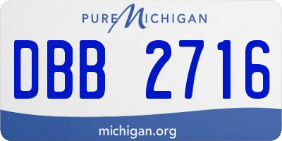 MI license plate DBB2716