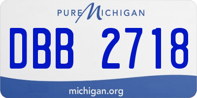 MI license plate DBB2718