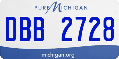 MI license plate DBB2728