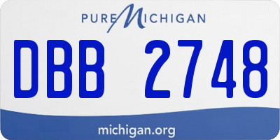 MI license plate DBB2748