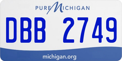 MI license plate DBB2749