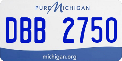 MI license plate DBB2750