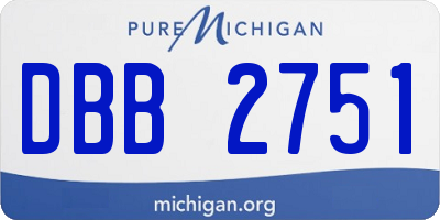 MI license plate DBB2751