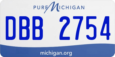 MI license plate DBB2754