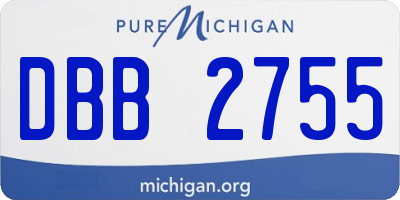 MI license plate DBB2755