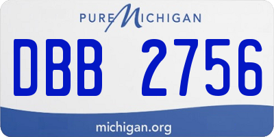 MI license plate DBB2756