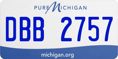 MI license plate DBB2757