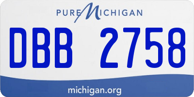 MI license plate DBB2758