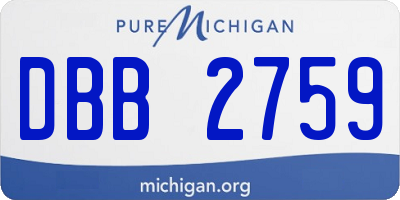 MI license plate DBB2759