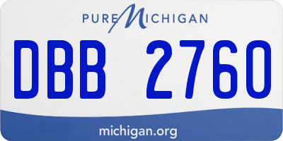 MI license plate DBB2760