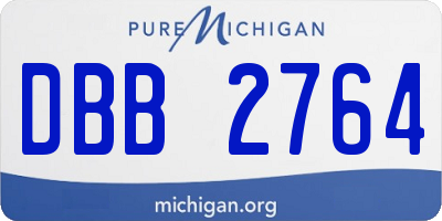 MI license plate DBB2764