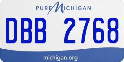 MI license plate DBB2768
