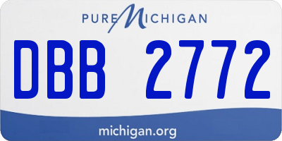 MI license plate DBB2772