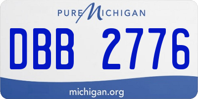 MI license plate DBB2776