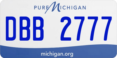 MI license plate DBB2777
