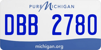 MI license plate DBB2780