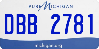 MI license plate DBB2781