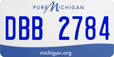 MI license plate DBB2784
