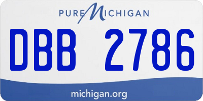 MI license plate DBB2786