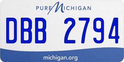 MI license plate DBB2794