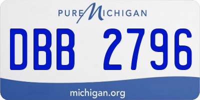 MI license plate DBB2796