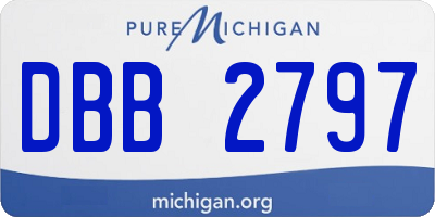MI license plate DBB2797