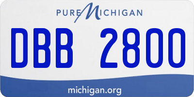 MI license plate DBB2800